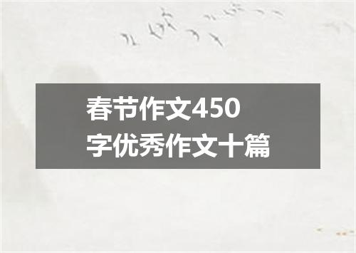 春节作文450字优秀作文十篇