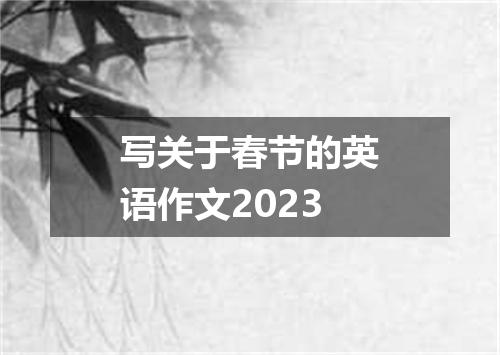 写关于春节的英语作文2023