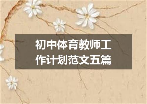 初中体育教师工作计划范文五篇