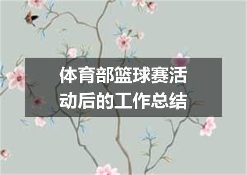 体育部篮球赛活动后的工作总结