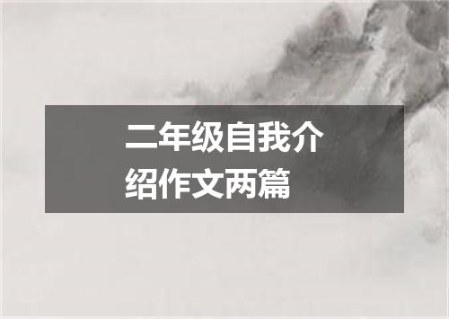 二年级自我介绍作文两篇