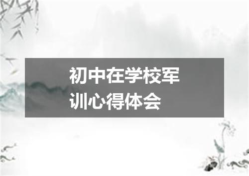 初中在学校军训心得体会