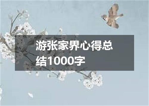 游张家界心得总结1000字