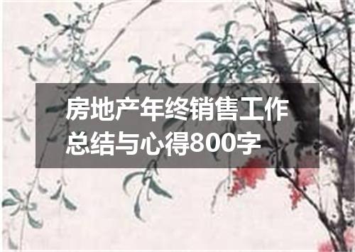 房地产年终销售工作总结与心得800字