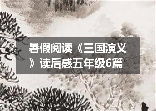 暑假阅读《三国演义》读后感五年级6篇