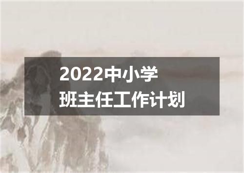 2022中小学班主任工作计划