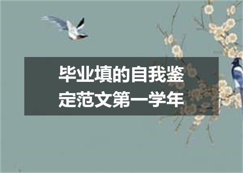 毕业填的自我鉴定范文第一学年