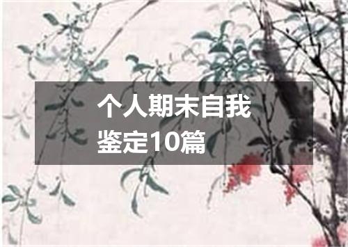 个人期末自我鉴定10篇