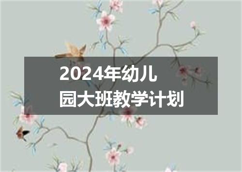 2024年幼儿园大班教学计划