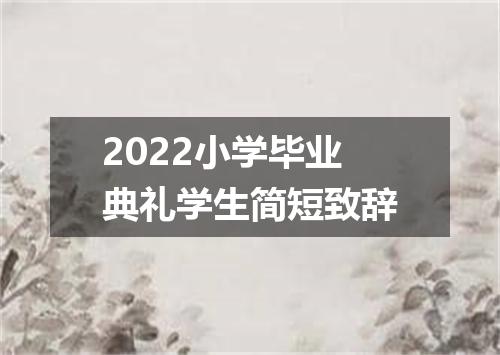 2022小学毕业典礼学生简短致辞