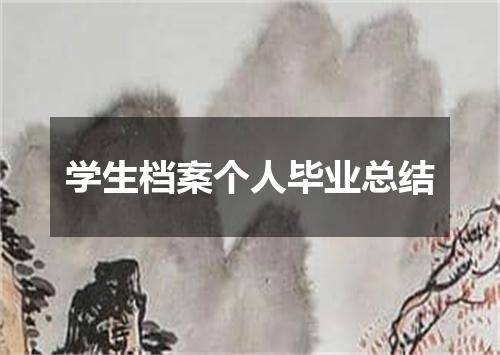 学生档案个人毕业总结