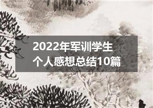 2022年军训学生个人感想总结10篇