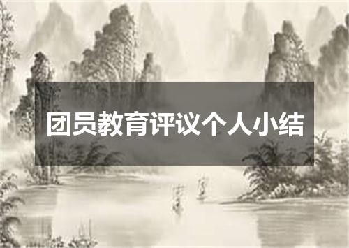 团员教育评议个人小结