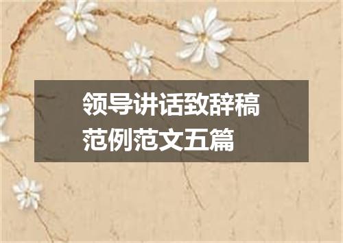 领导讲话致辞稿范例范文五篇