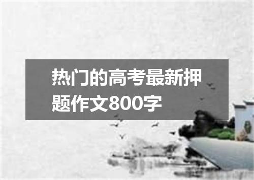 热门的高考最新押题作文800字