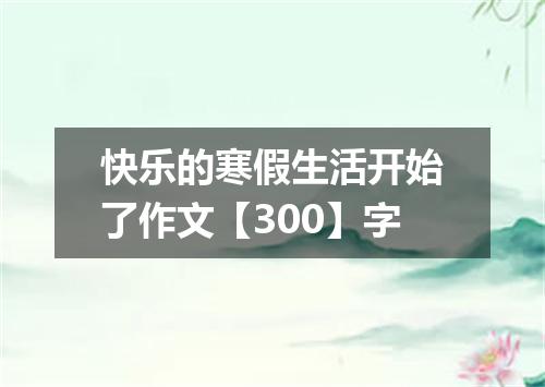 快乐的寒假生活开始了作文【300】字