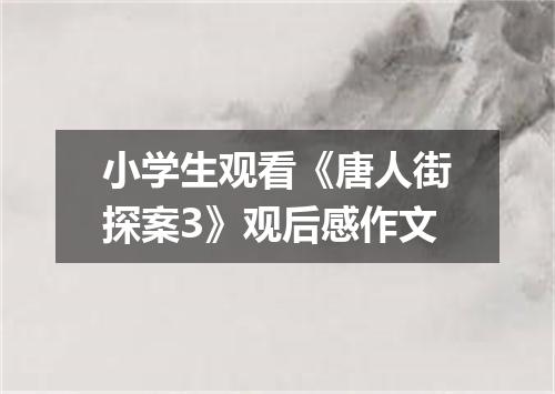 小学生观看《唐人街探案3》观后感作文