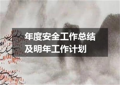 年度安全工作总结及明年工作计划