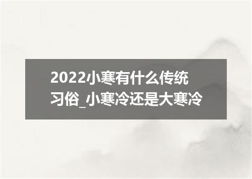 2022小寒有什么传统习俗_小寒冷还是大寒冷