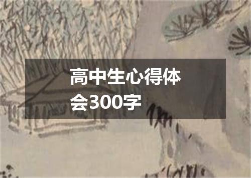 高中生心得体会300字