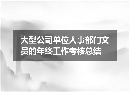 大型公司单位人事部门文员的年终工作考核总结