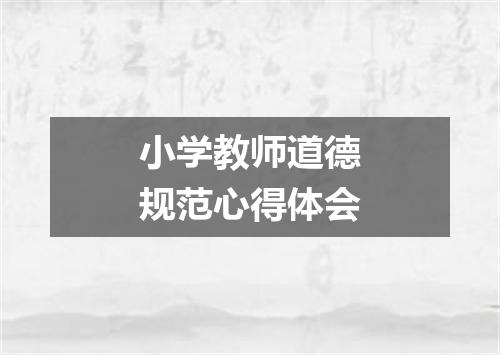 小学教师道德规范心得体会