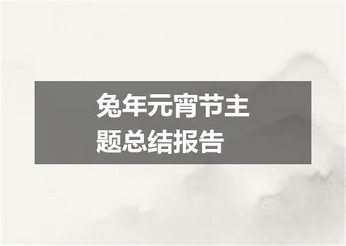 兔年元宵节主题总结报告