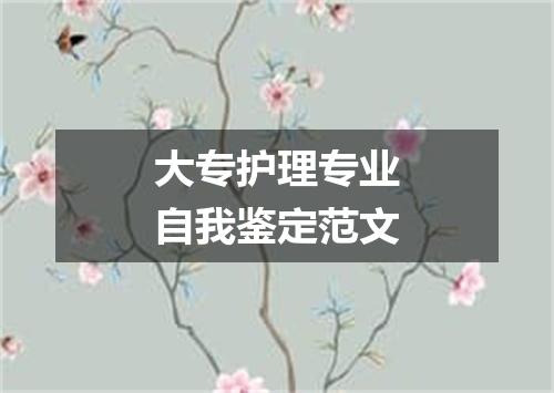 大专护理专业自我鉴定范文