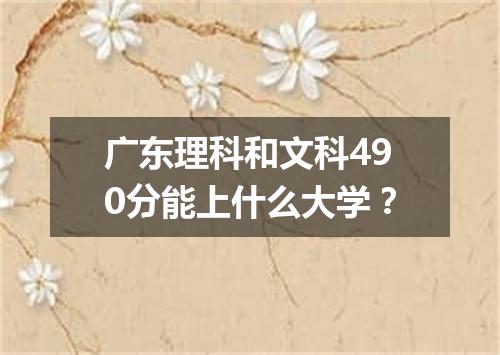 广东理科和文科490分能上什么大学？