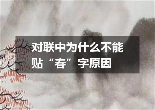 对联中为什么不能贴“春”字原因