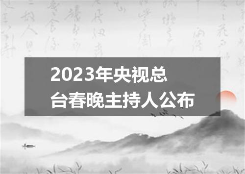 2023年央视总台春晚主持人公布