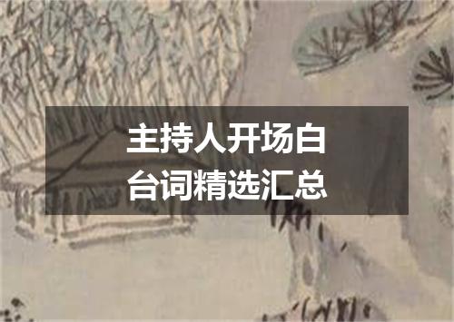 主持人开场白台词精选汇总