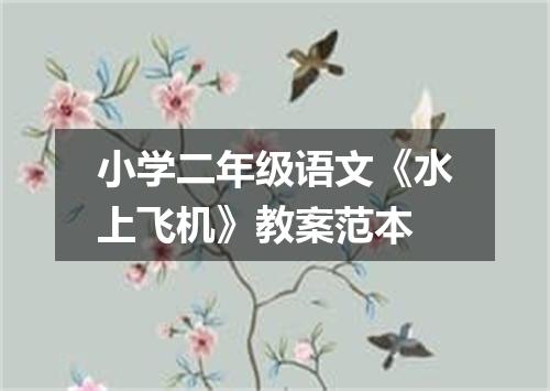 小学二年级语文《水上飞机》教案范本
