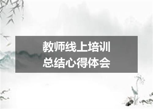 教师线上培训总结心得体会
