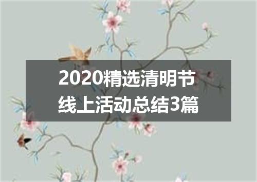 2020精选清明节线上活动总结3篇