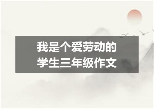 我是个爱劳动的学生三年级作文