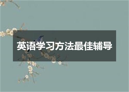 英语学习方法最佳辅导