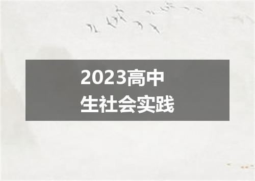 2023高中生社会实践