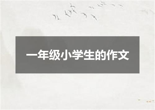 一年级小学生的作文