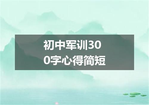 初中军训300字心得简短