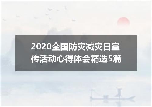 2020全国防灾减灾日宣传活动心得体会精选5篇