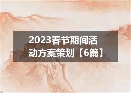 2023春节期间活动方案策划【6篇】