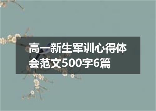 高一新生军训心得体会范文500字6篇