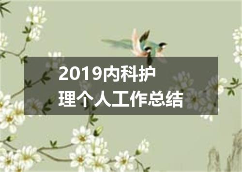 2019内科护理个人工作总结