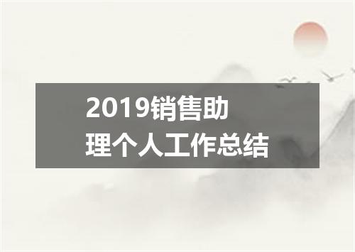 2019销售助理个人工作总结