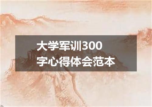 大学军训300字心得体会范本