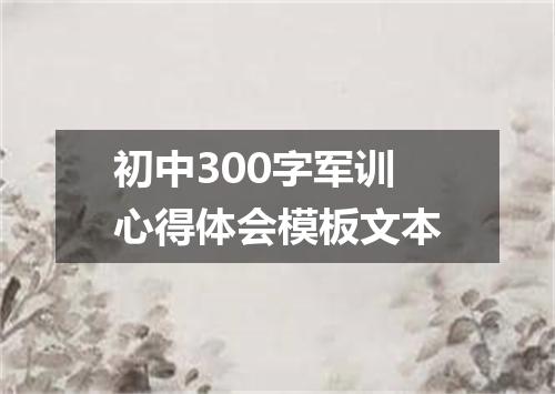初中300字军训心得体会模板文本