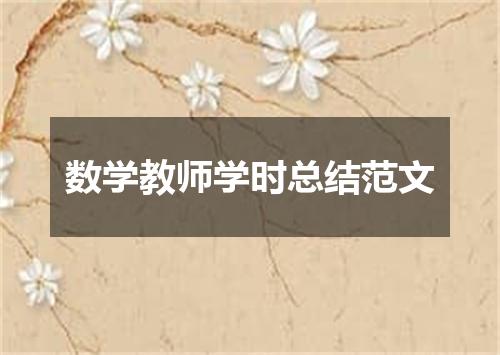 数学教师学时总结范文