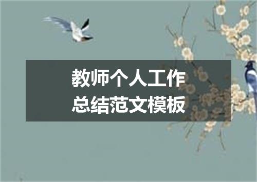 教师个人工作总结范文模板