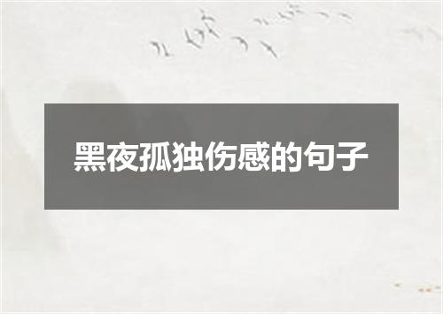 黑夜孤独伤感的句子